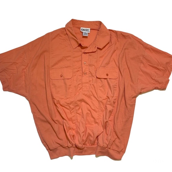Vintage King Size Men's Miami Grandpa Orange Short Sleeve Polo Shirt Size 3XL - Picture 1 of 7